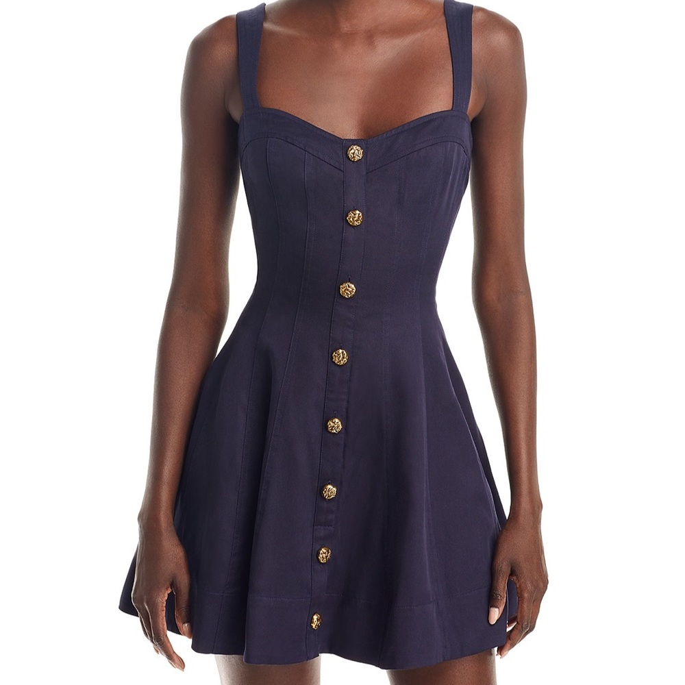 Aqua Button Front Mini Dress